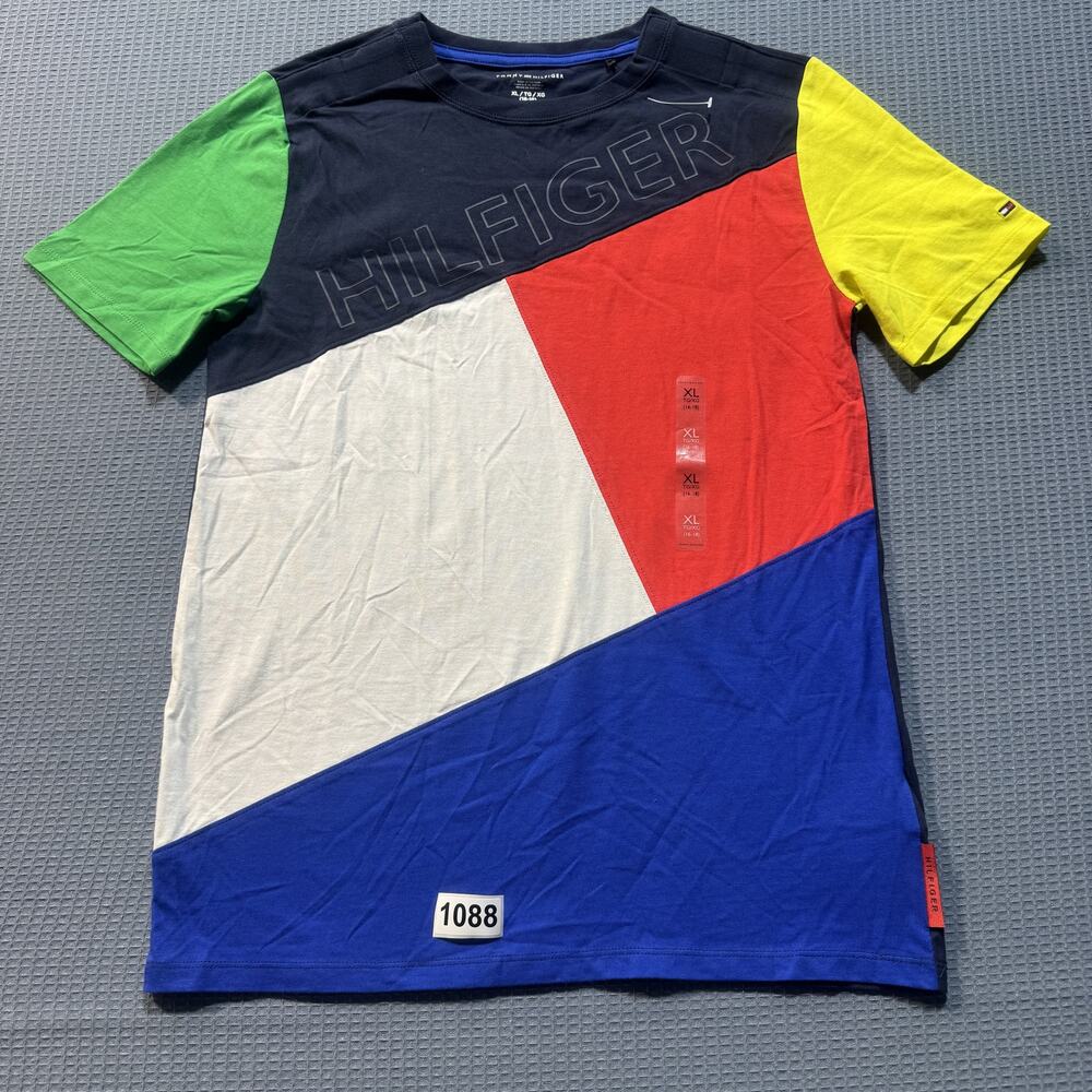 TOMMY HILFIGER MULTICOLOR MEN‎ Tee Sz XL Pre owned Excellent
